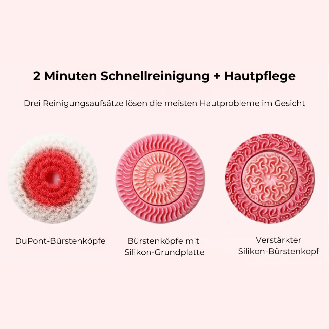 Drei Reinigungsaufsätze gegen Hautprobleme im Gesicht