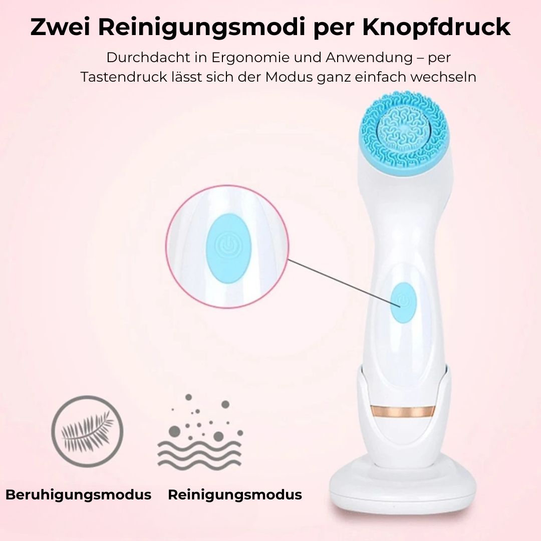 Zwei verschiedene Reinigungsmodi für das Gesicht auf Knopfdruck