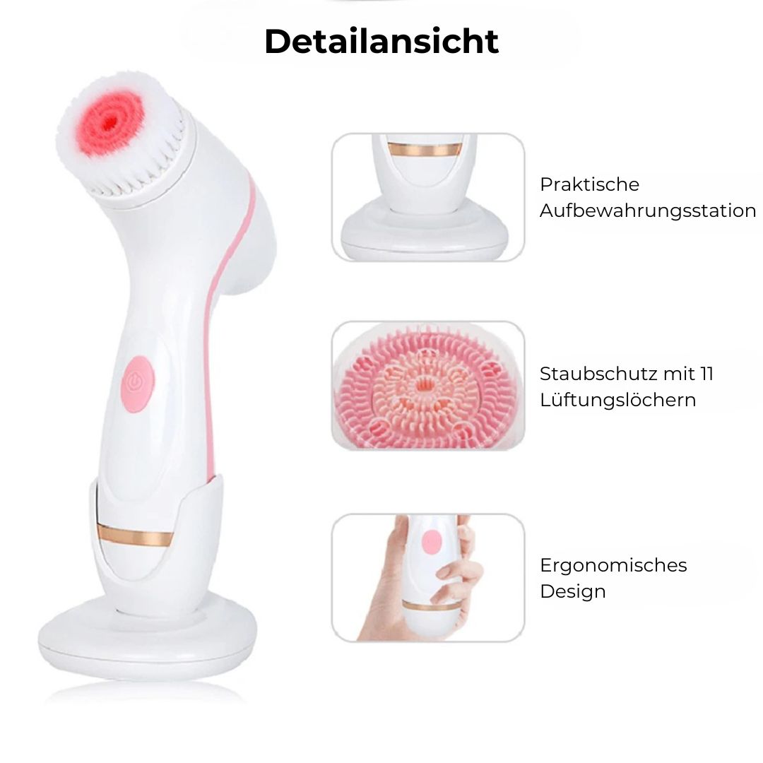 Detailansicht der Reinigungsbürste (pink)