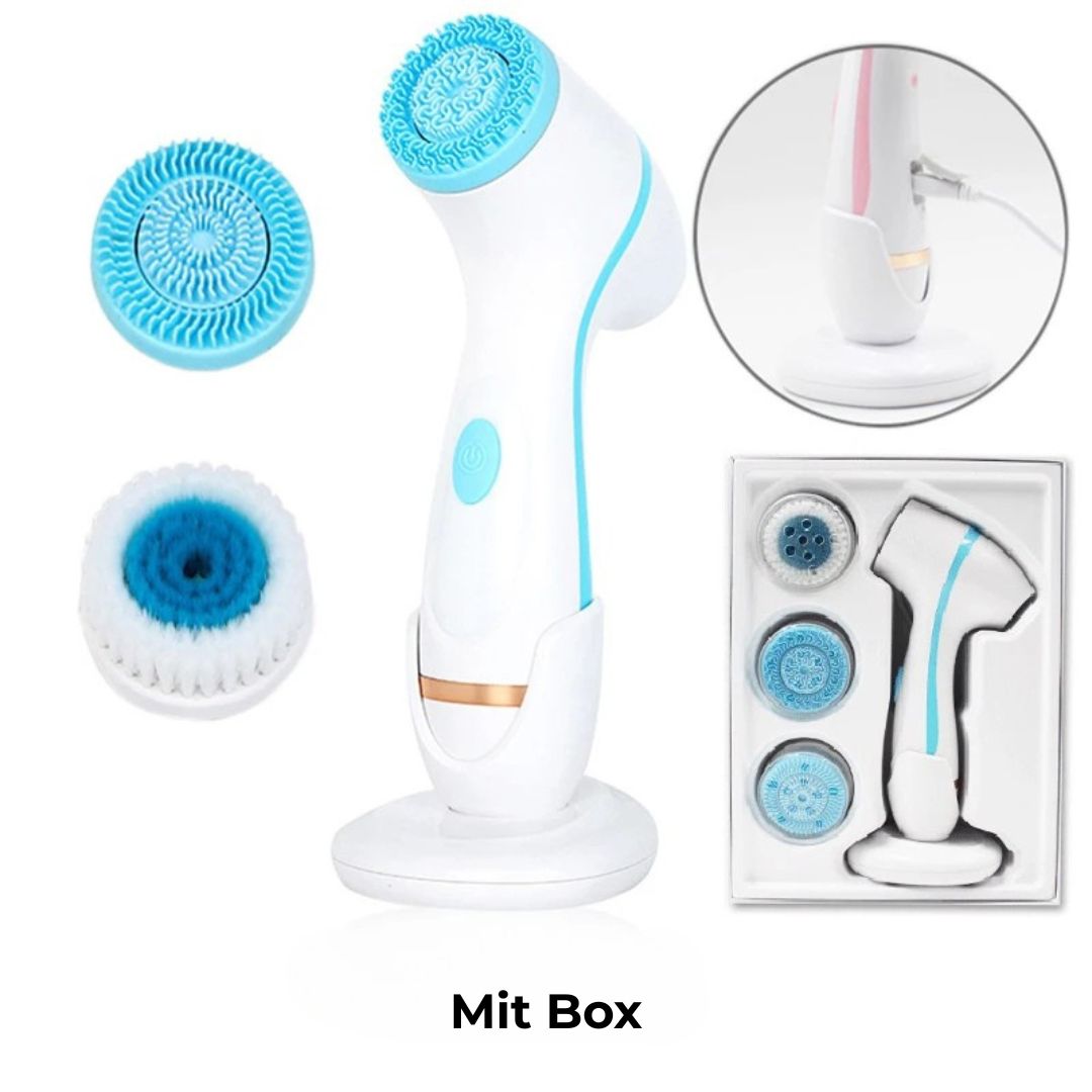 Blaue Gesichtsreinigungsbürste in der Box