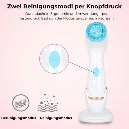 Zwei verschiedene Reinigungsmodi für das Gesicht auf Knopfdruck