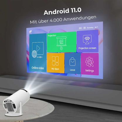 Mini Beamer Full-HD mit Android 11, WIFI und Bluetooth